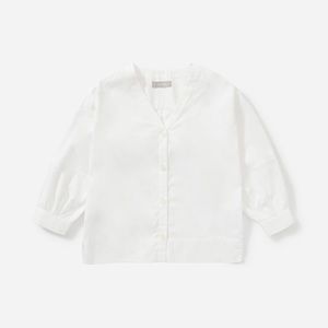 Everlane White Silky Cotton Lantern Top